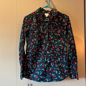 JCrew Cherry-print button down